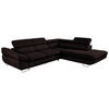 ECKSOFA in Webstoff Mokka  - Mokka, Design, Textil/Metall (280/235cm) - Hom`in