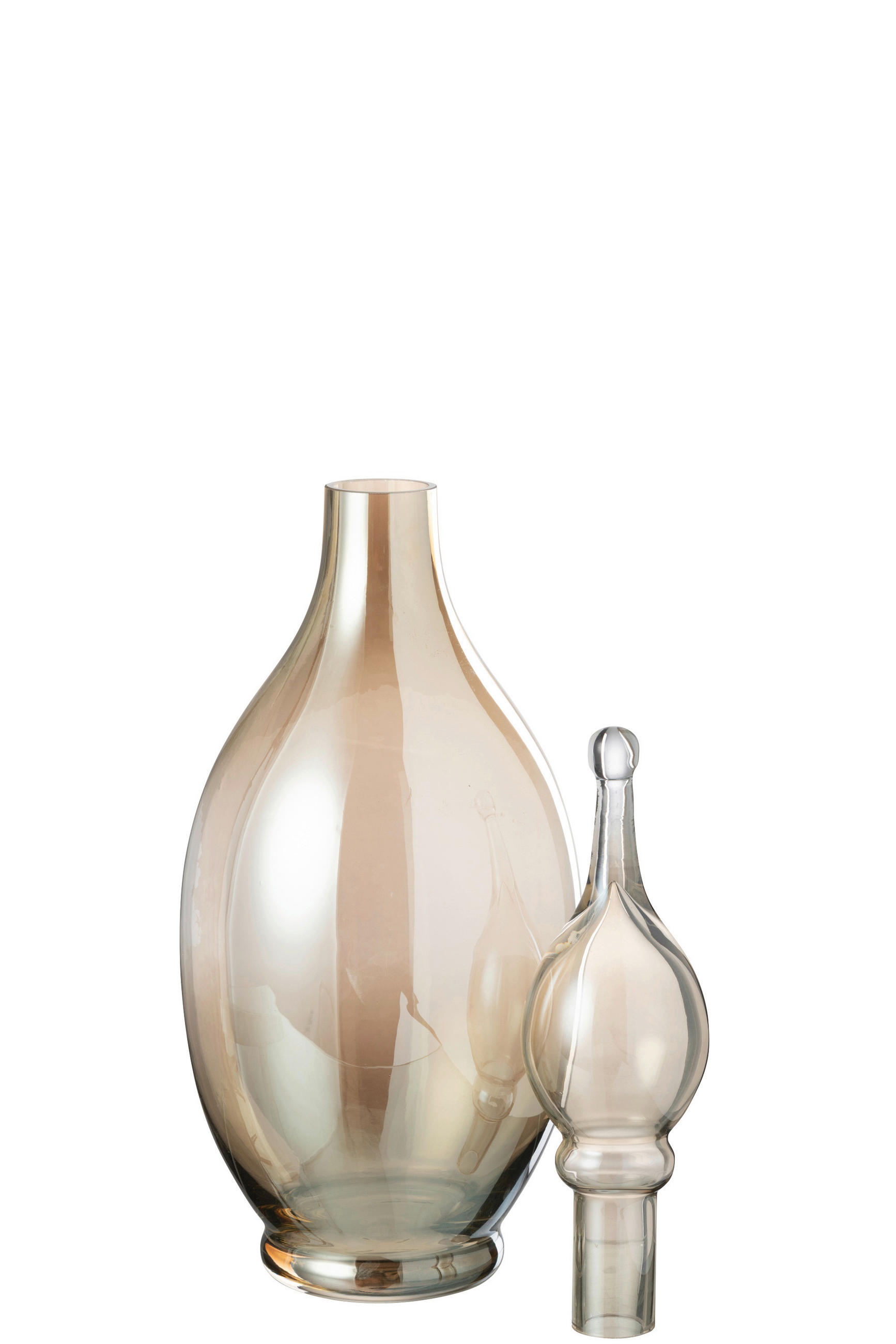DEKOVASE  - Beige, Basics, Glas (17/17/53cm) - Ambia Home