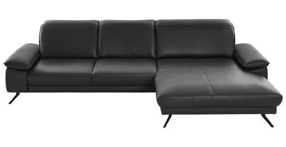 WOHNLANDSCHAFT in Leder Anthrazit - Anthrazit/Schwarz, Design, Leder/Metall (328/193cm) - Dieter Knoll