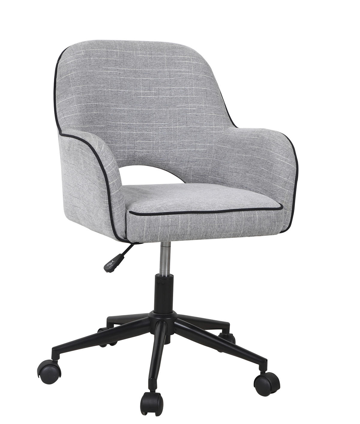DREHSTUHL  in Flachgewebe Grau, Schwarz  - Schwarz/Grau, Modern, Kunststoff/Textil (59/81,5-89/58cm) - MID.YOU