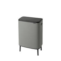 SZEMETESVÖDÖR  - fekete/szürke, Basics, műanyag/fém (60Ll) - Brabantia