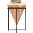 BEISTELLTISCH 41/41/66 cm Akazie massiv Naturfarben, Schwarz quadratisch  - Schwarz/Naturfarben, Trend, Holz/Metall (41/41/66cm) - Ambia Home