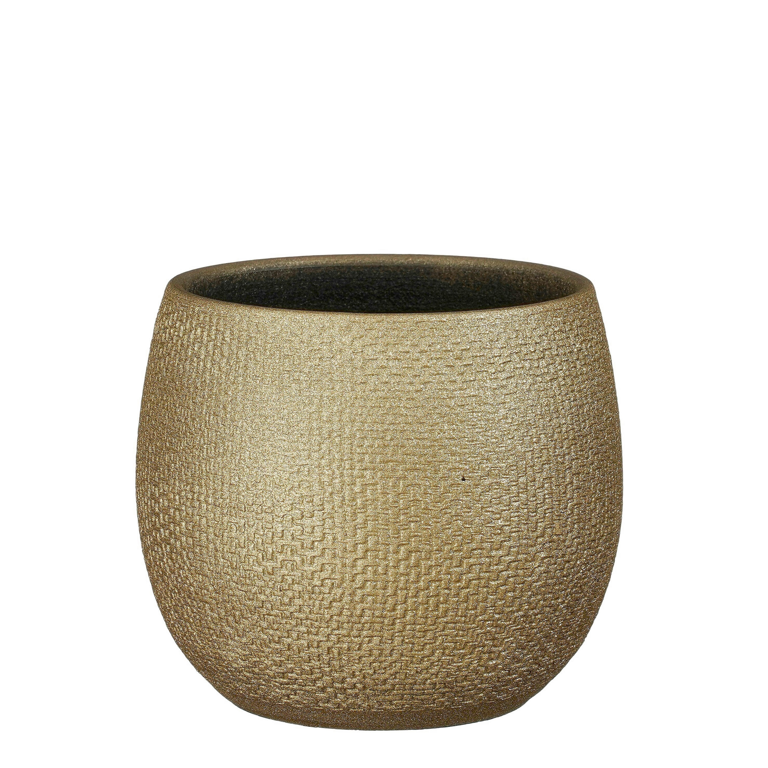 KVETNÍK keramika, 16/16 cm - zlatá, Basics, keramika (16/16cm)