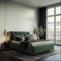 POLSTERBETT 200/200 cm, inkl. gepolstertes Kopfteil, Lattenrost,  in Grün  - Schwarz/Bronzefarben, Design, Holz/Textil (200/200cm) - Boxxx