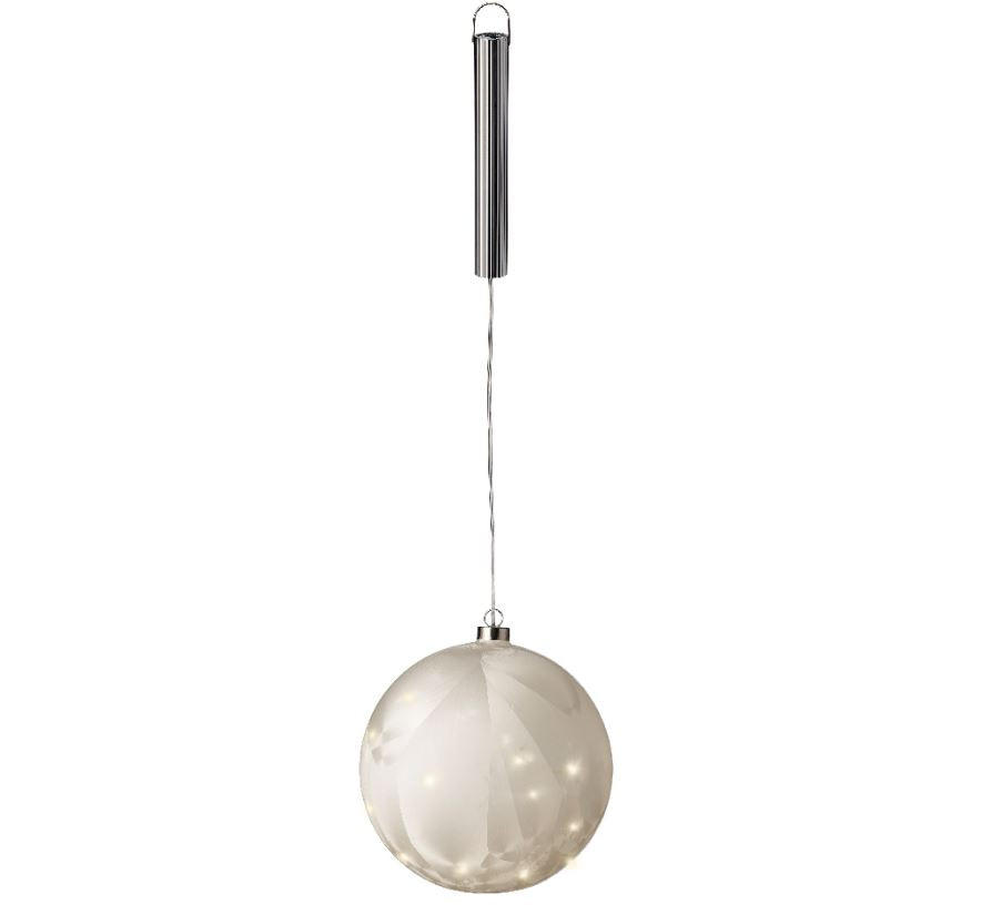 UKRASNA LED LAMPA - srebrna, Osnovno, plastika (20cm)