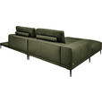 ECKSOFA  in Echtleder Grün  201/304 cm  - Schwarz/Grün, Design, Leder/Metall (201/304cm) - Belluti