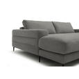 ECKSOFA  in Flachgewebe Hellgrau  177/253 cm  - Hellgrau/Schwarz, Design, Textil/Metall (177/253cm) - Dieter Knoll