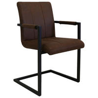 ARMLEHNSTUHL-SET 2 Stück  gastro- und objekttauglich  - Schwarz/Braun, KONVENTIONELL, Textil/Metall (54/85/61cm) - MID.YOU