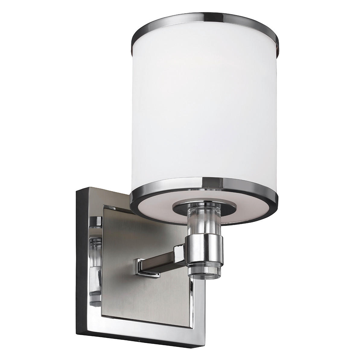 WANDLEUCHTE Prospect 12,8/16,5/24,8 cm   - Chromfarben/Nickelfarben, KONVENTIONELL, Glas/Metall (12,8/16,5/24,8cm) - Elstead Lighting