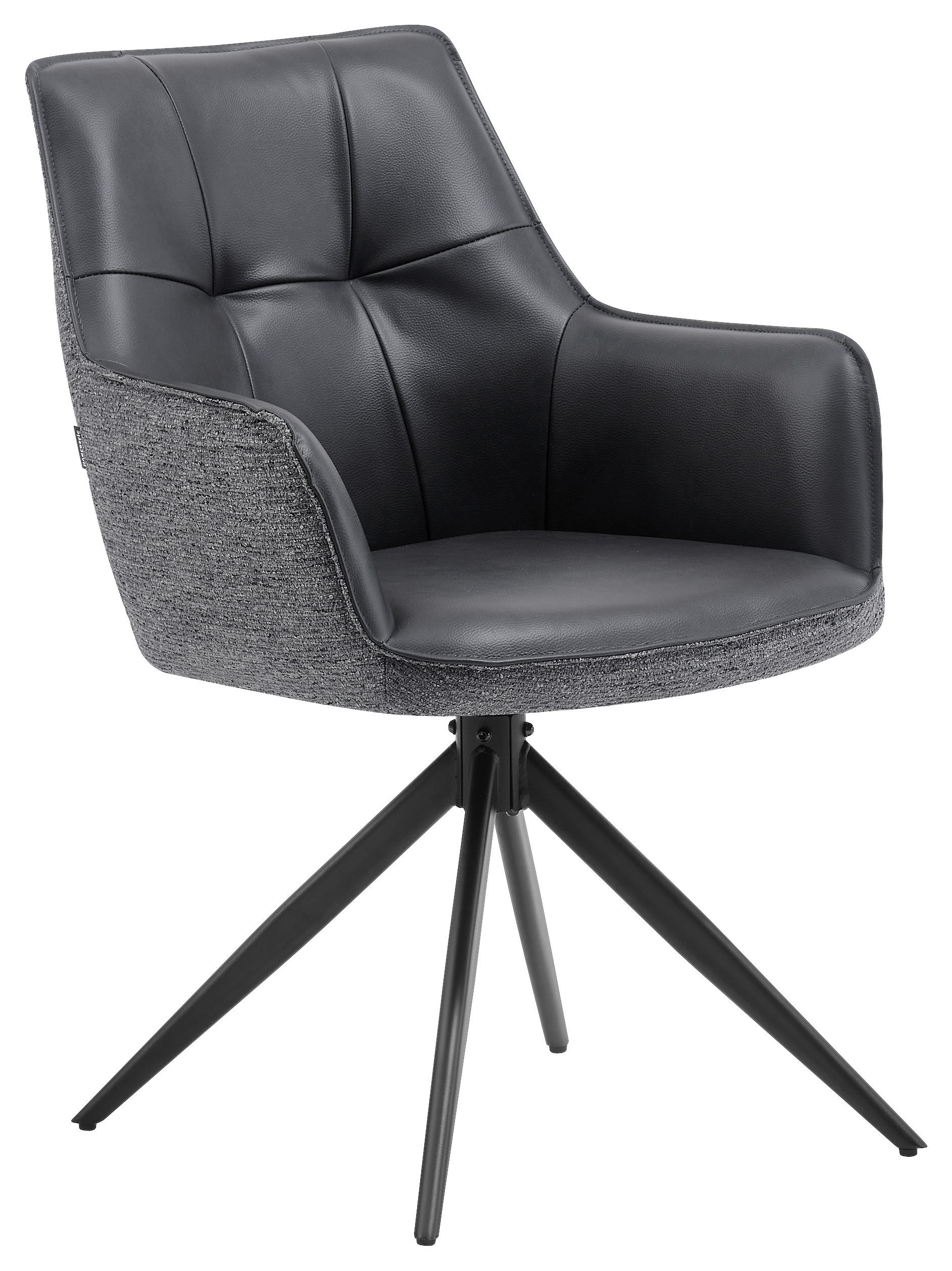 STOLICA S NASLONOM ZA RUKE  siva, crna  drvo, metal, tekstil      - siva/crna, Moderno, drvo/metal (58/87/61,5cm) - Livetastic
