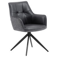 STOLICA S NASLONOM ZA RUKE  siva, crna  drvo, metal, tekstil      - siva/crna, Moderno, drvo/metal (58/87/61,5cm) - Livetastic