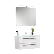 BADEZIMMER - Weiß, Design, Glas/Holzwerkstoff (92cm) - Sadena