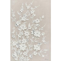 ÖLGEMÄLDE Blumen Weiß 70/120 cm  - Weiß, LIFESTYLE, Holz/Textil (70/120cm) - Monee