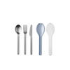 BESTECKSET ELLIPSE 3-teilig Edelstahl  - Silberfarben/Hellblau, KONVENTIONELL, Kunststoff/Metall (19,5/5,1/2,3cm) - Mepal