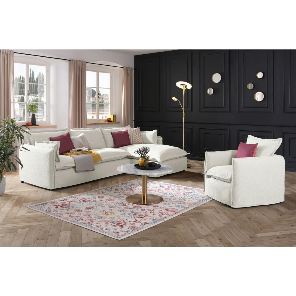 Thumbnail - Livetastic Ecksofa, Weiß, Textil, 3-Sitzer, Füllung: Schaumstoff, Polyester, Ottomane rechts, L-Form, 295x165 cm, Rücken...