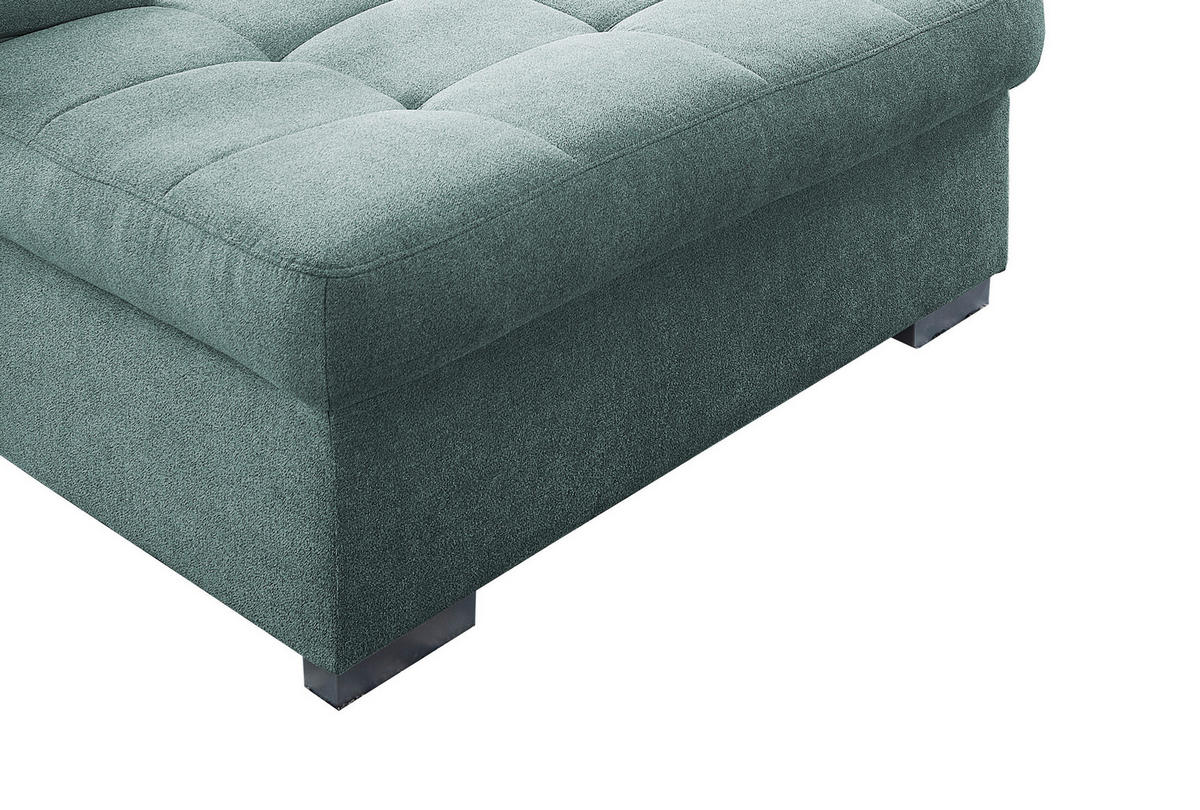WOHNLANDSCHAFT Mintgrün Mikrofaser  - Chromfarben/Mintgrün, Design, Kunststoff/Textil (169/330/212cm) - Livetastic