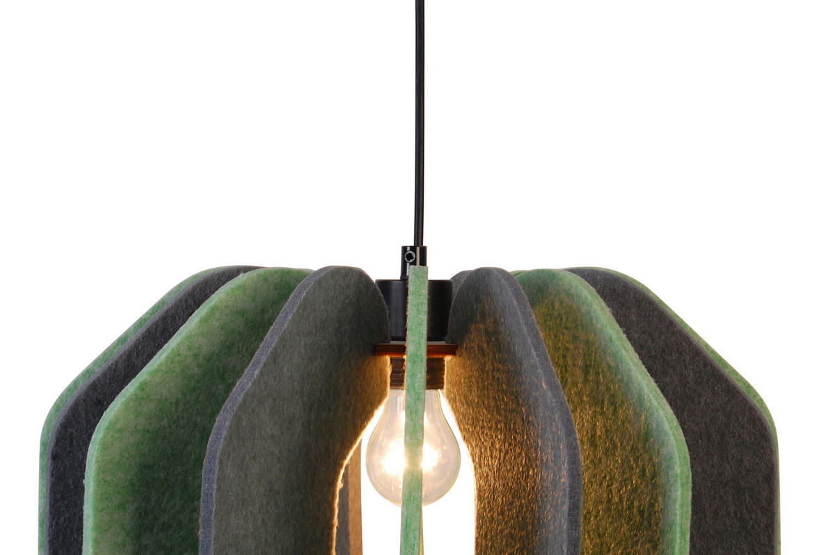 HÄNGELEUCHTE 43/135 cm   - Grau/Grün, Trend, Kunststoff/Textil (43/135cm) - Novel