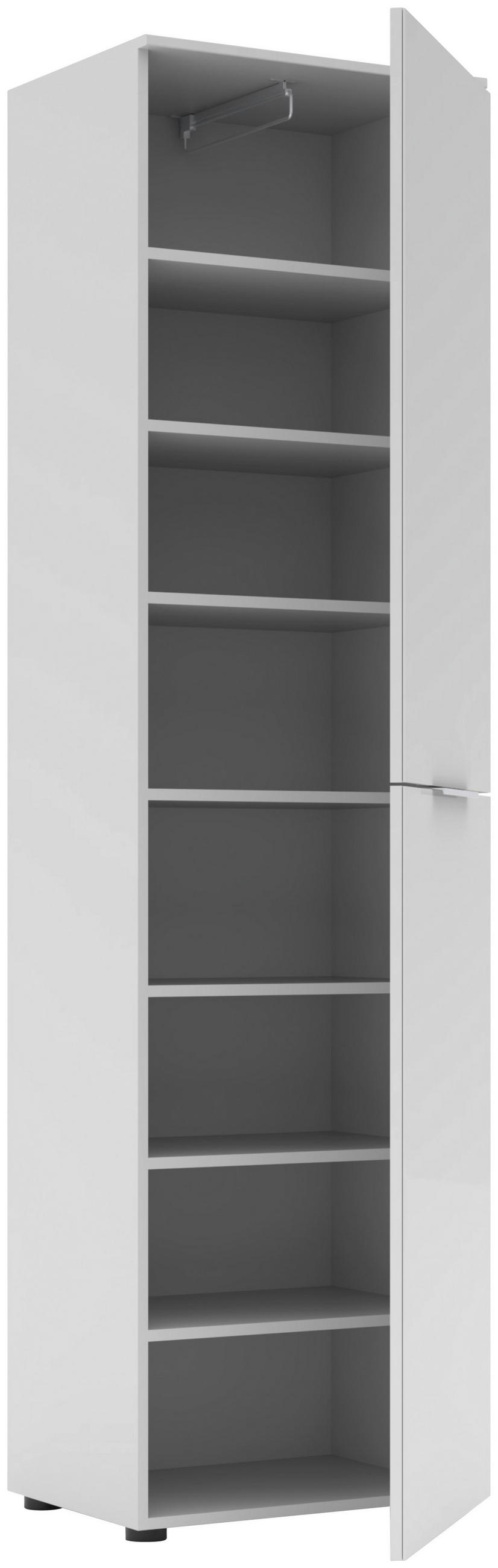 GARDEROBNA OMARA  - barve kroma/bela, Moderno, kovina/leseni material (53/196/41cm) - Voleo