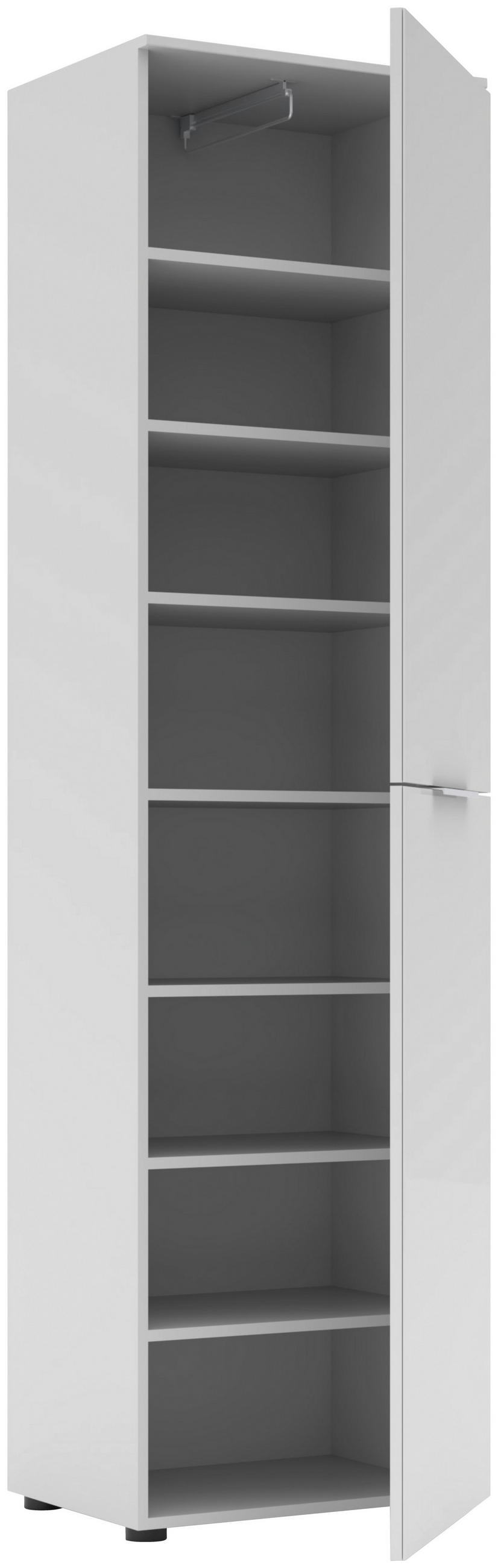 GARDEROBNA OMARA  - barve kroma/bela, Moderno, kovina/leseni material (53/196/41cm) - Voleo