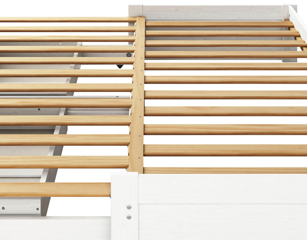 AUSZIEHBETT 206/100 cm  in Weiß  - Naturfarben/Weiß, MODERN, Holz/Holzwerkstoff (206/100cm) - MID.YOU