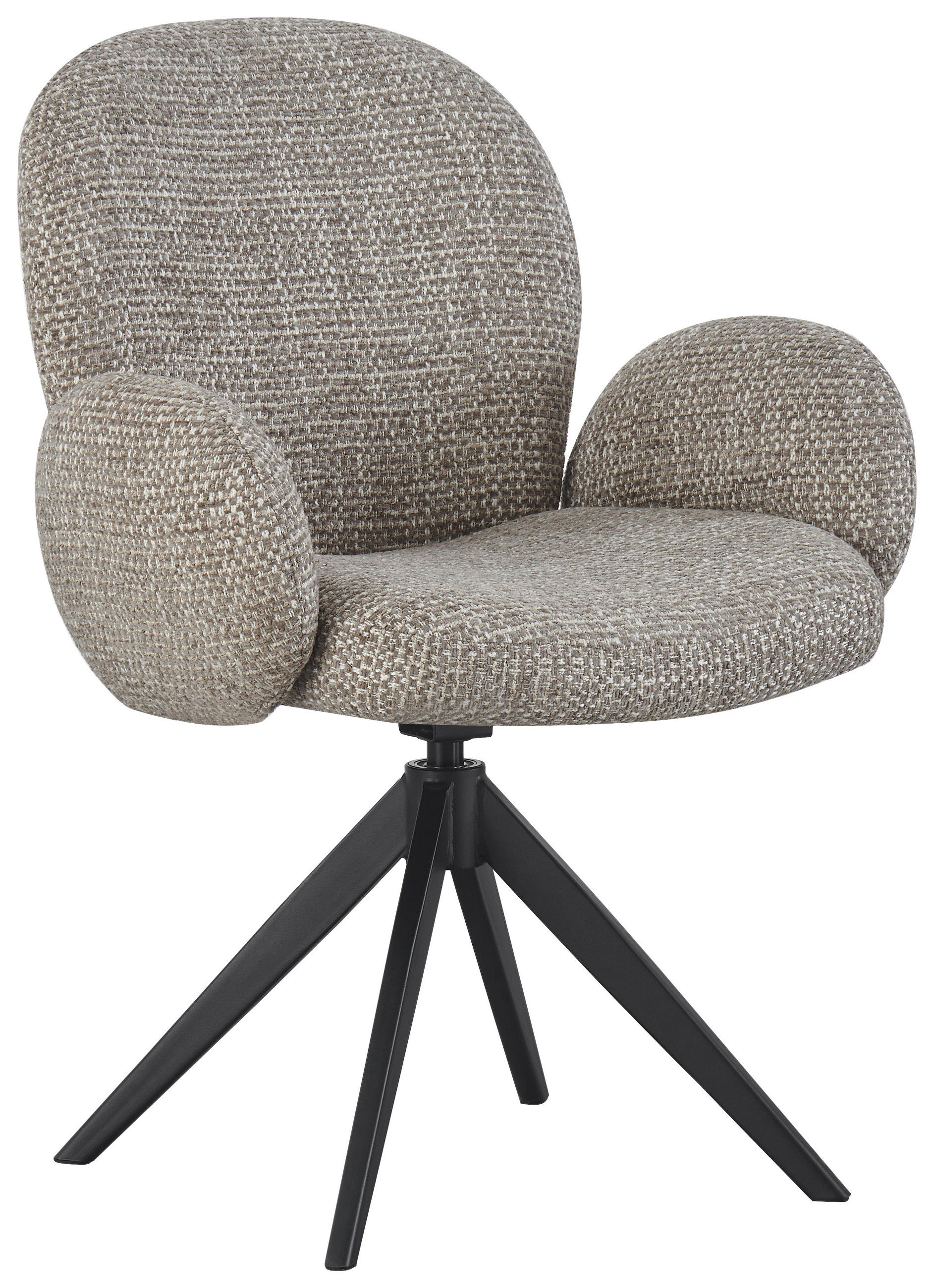 Scaun Cu Brațe din metal, textil, gri, negru