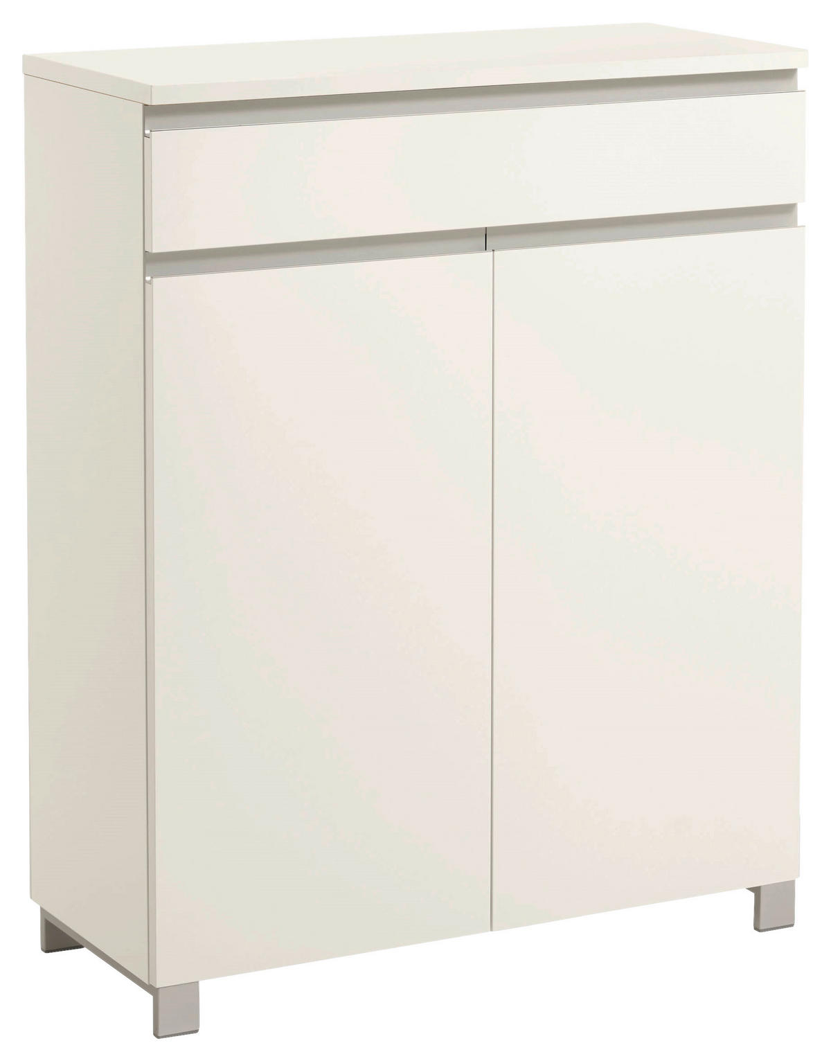 SCHUHSCHRANK Silberfarben, Weiß  - Silberfarben/Weiß, Design, Holzwerkstoff/Metall (84/108/37cm)