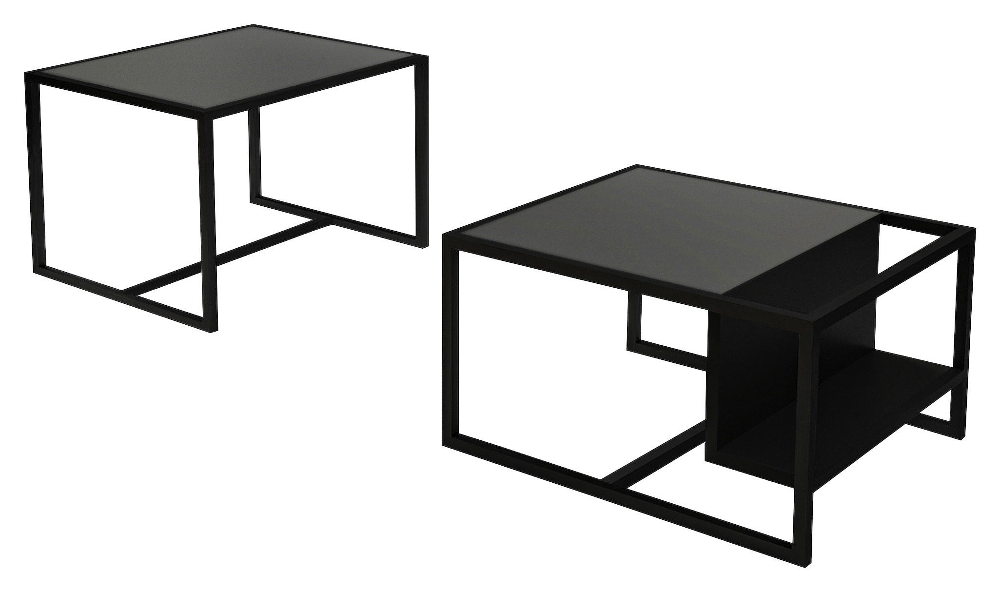 Livetastic Couchtischset Bati Couchtisch Anthrazit 50-55x45-40x60-63 cm