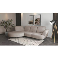 ECKSOFA in Flachgewebe Greige  208/313 cm  - Greige/Schwarz, MODERN, Textil/Metall (208/313cm) - Sit & More