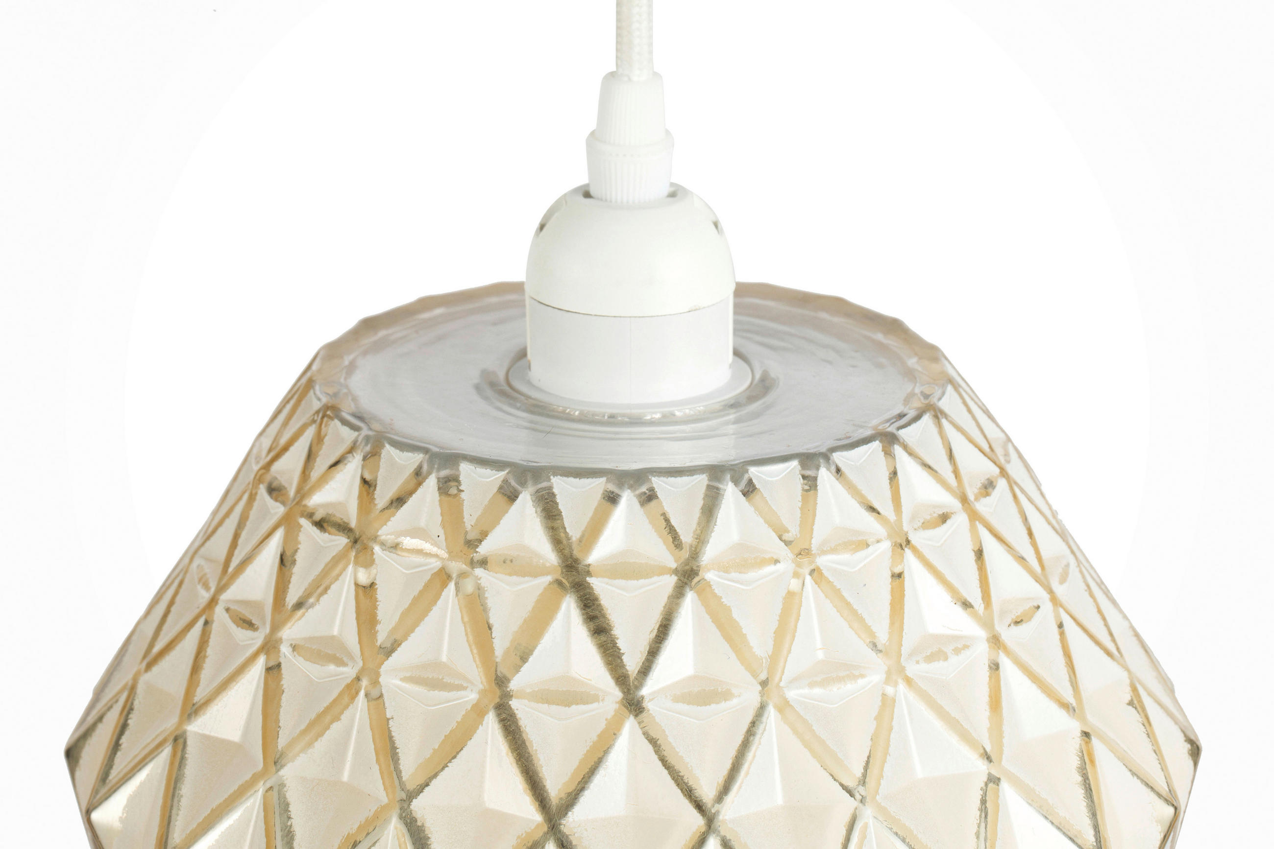 HÄNGELEUCHTE 20/20/27 cm - Goldfarben/Weiß, Basics, Glas (20/20/27cm) - Kayoom