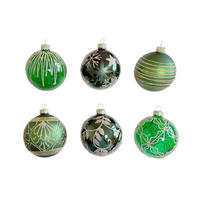 KUGLICA ZA BOR - zelena/zlatne boje, Lifestyle, staklo/metal (6cm) - X-Mas