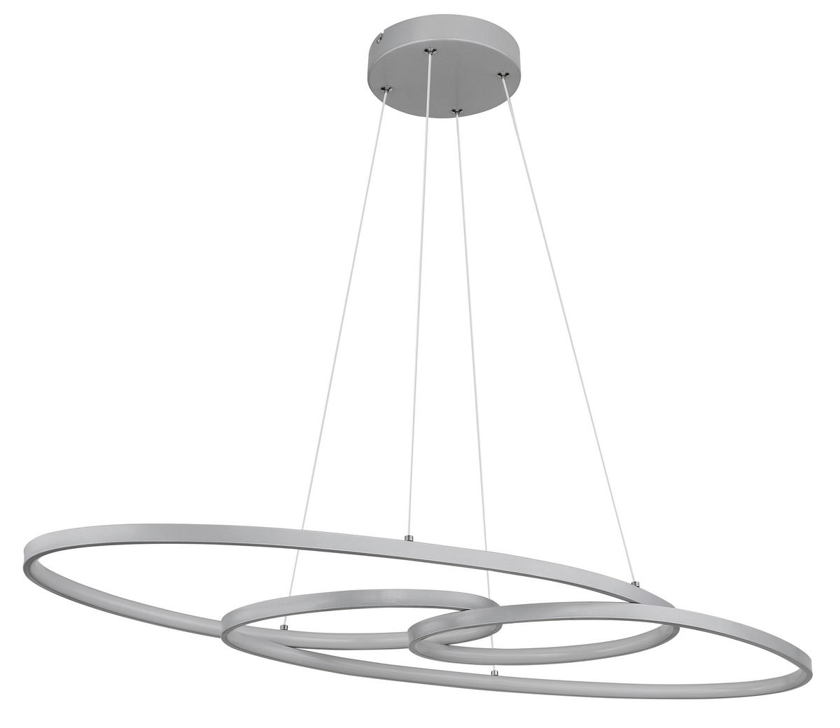 ZÁVĚSNÉ LED SVÍTIDLO, 100/36/120 cm - barvy stříbra/opál, Design, kov/plast (100/36/120cm) - Globo