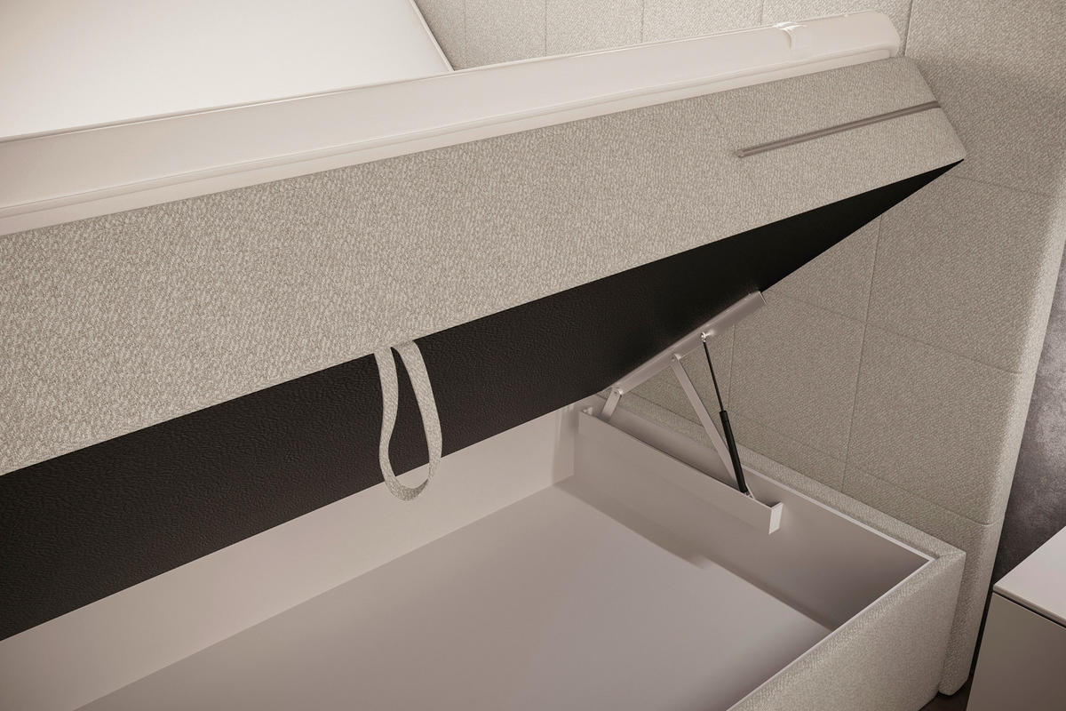 BOXBETT 160/200 cm  in Beige  - Beige, KONVENTIONELL, Kunststoff/Textil (160/200cm) - Boxxx
