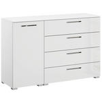 KOMMODE  in 120/81/42 cm  - Chromfarben/Weiß Hochglanz, Design, Holzwerkstoff/Kunststoff (120/81/42cm) - Novel