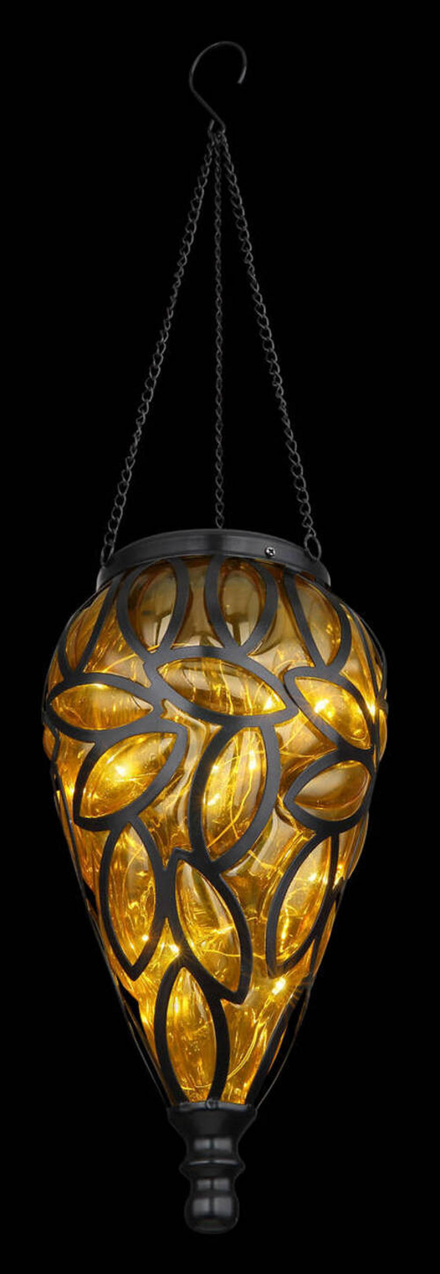 SVJETILJKA SOLARNA  - narančasta/crna, Basics, metal/plastika (13,5/50cm) - Globo