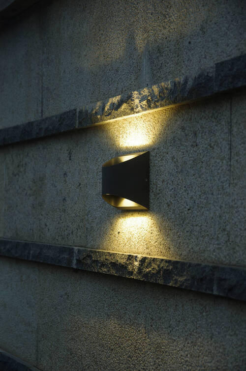 AUßENWANDLEUCHTE 13,1/12,3/7 cm   - Anthrazit, Basics, Metall (13,1/12,3/7cm)