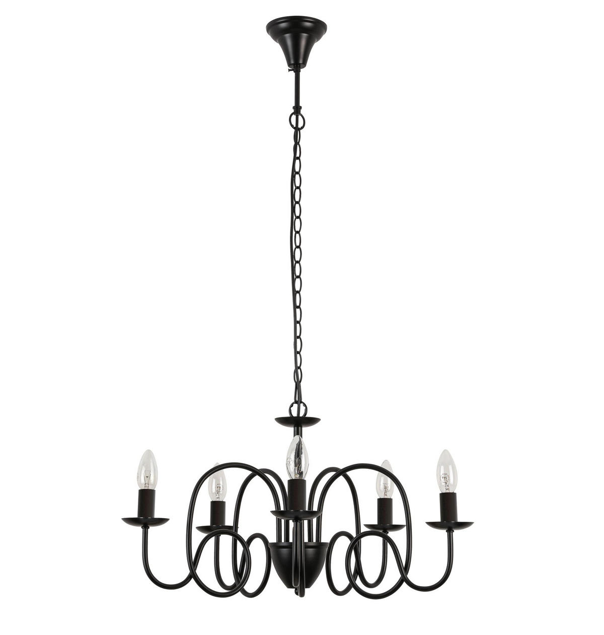 LESTENEC        60/120 cm     5x max 40W W E14 - črna, Basics, kovina (60/120cm) - Marama