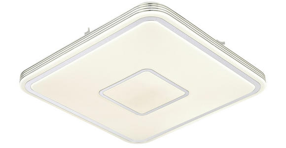 LED-DECKENLEUCHTE 43/43/6,5 cm - Chromfarben/Weiß, LIFESTYLE, Kunststoff/Metall (43/43/6,5cm) - Novel