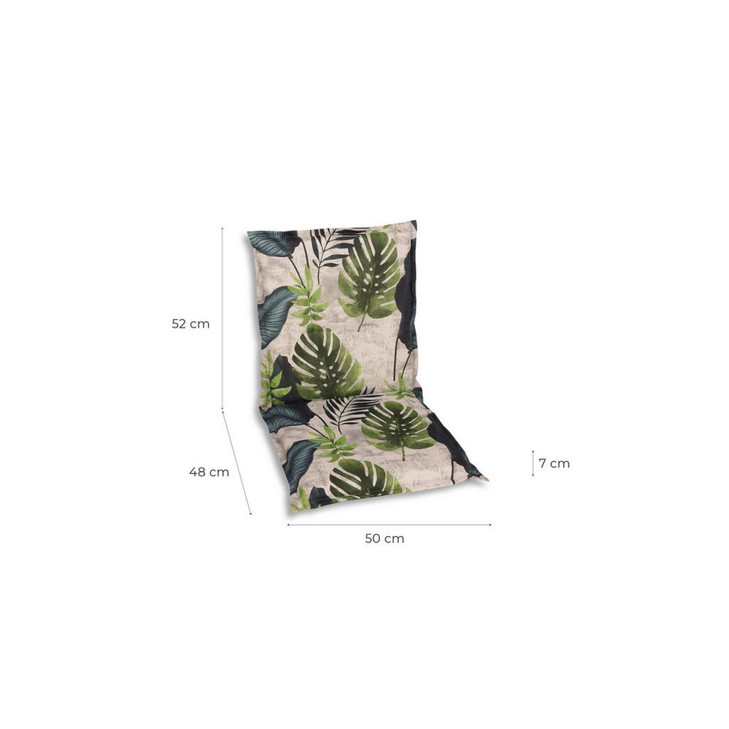 Thumbnail - Xxxl Sesselauflage, Grün, Blau, Hellgrau, Textil, 6-teilig, Blätter, Füllung: Schaumstoff, Vlies, 50x7x100 cm, Oeko-Tex®...