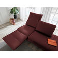 RÉCAMIERE in Echtleder Rot  - Chromfarben/Rot, Design, Leder/Metall (209/85-109/95-16cm) - Dieter Knoll