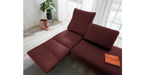 RÉCAMIERE in Echtleder Rot - Chromfarben/Rot, Design, Leder/Metall (209/85-109/95-16cm) - Dieter Knoll