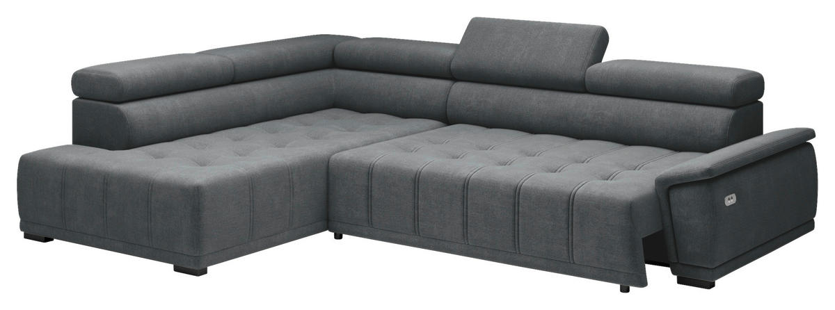 HÖRNSOFFA i chenille, vävt tyg antracit  - svart/antracit, Modern, textil/plast (206/283cm) - MID.YOU