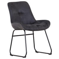 SESSEL Velours Dunkelgrau    - Dunkelgrau/Schwarz, MODERN, Textil/Metall (55/84/62cm) - Livetastic