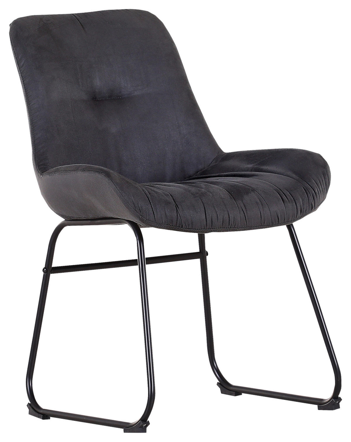 SESSEL Velours Dunkelgrau    - Dunkelgrau/Schwarz, MODERN, Textil/Metall (55/84/62cm) - Livetastic