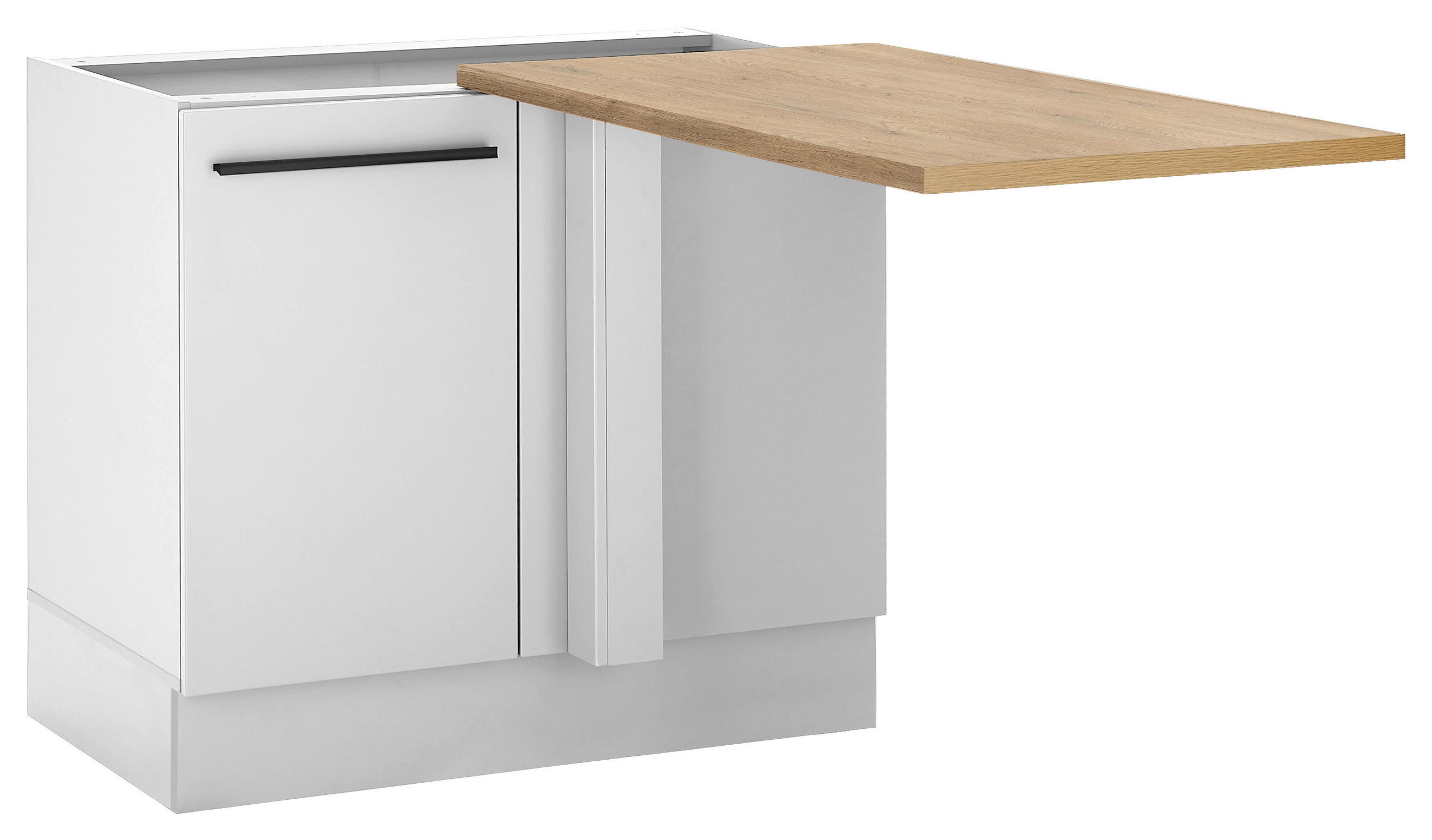 ECKUNTERSCHRANK 110/90/60 cm  - Eichefarben/Schwarz, Design, Holzwerkstoff/Kunststoff (110/90/60cm) - MID.YOU