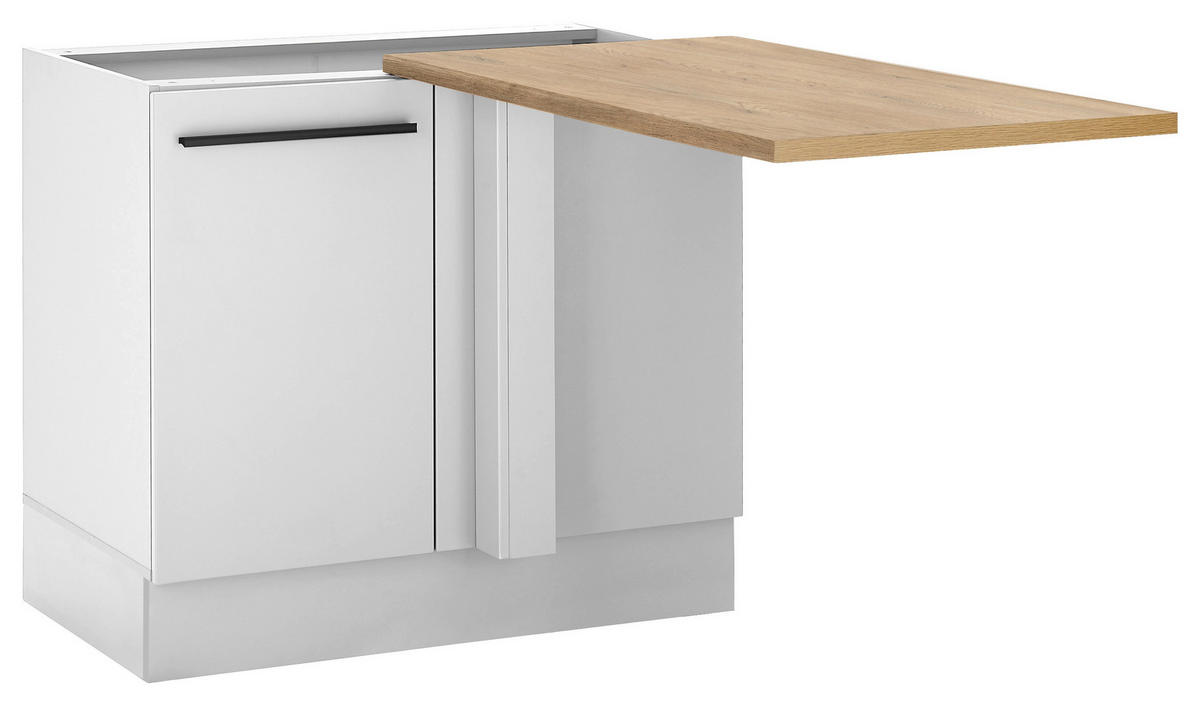 ECKUNTERSCHRANK 110/90/60 cm  - Eichefarben/Schwarz, Design, Holzwerkstoff/Kunststoff (110/90/60cm) - MID.YOU