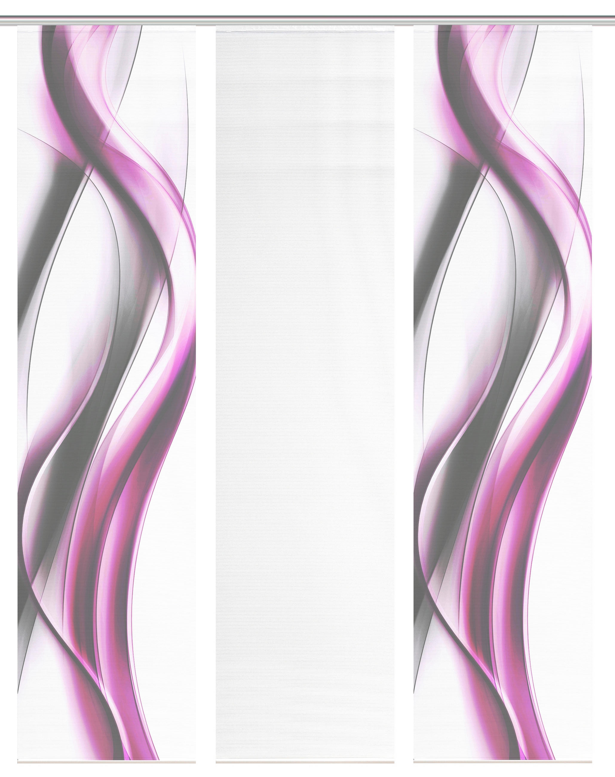 FLÄCHENVORHANG  3 Stück  blickdicht  180/260 cm   - Pink/Weiß, Design, Textil (180/260cm)