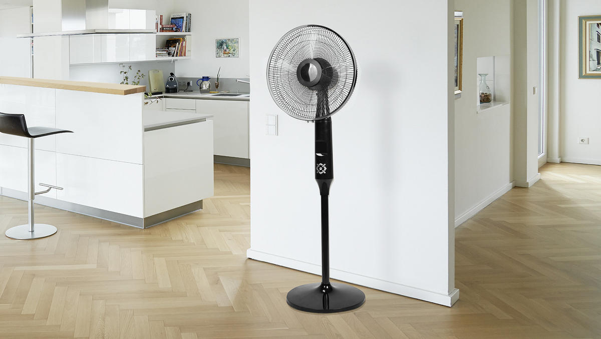 STANDVENTILATOR - Schwarz, KONVENTIONELL, Kunststoff/Metall (40/46cm) - Atrigo