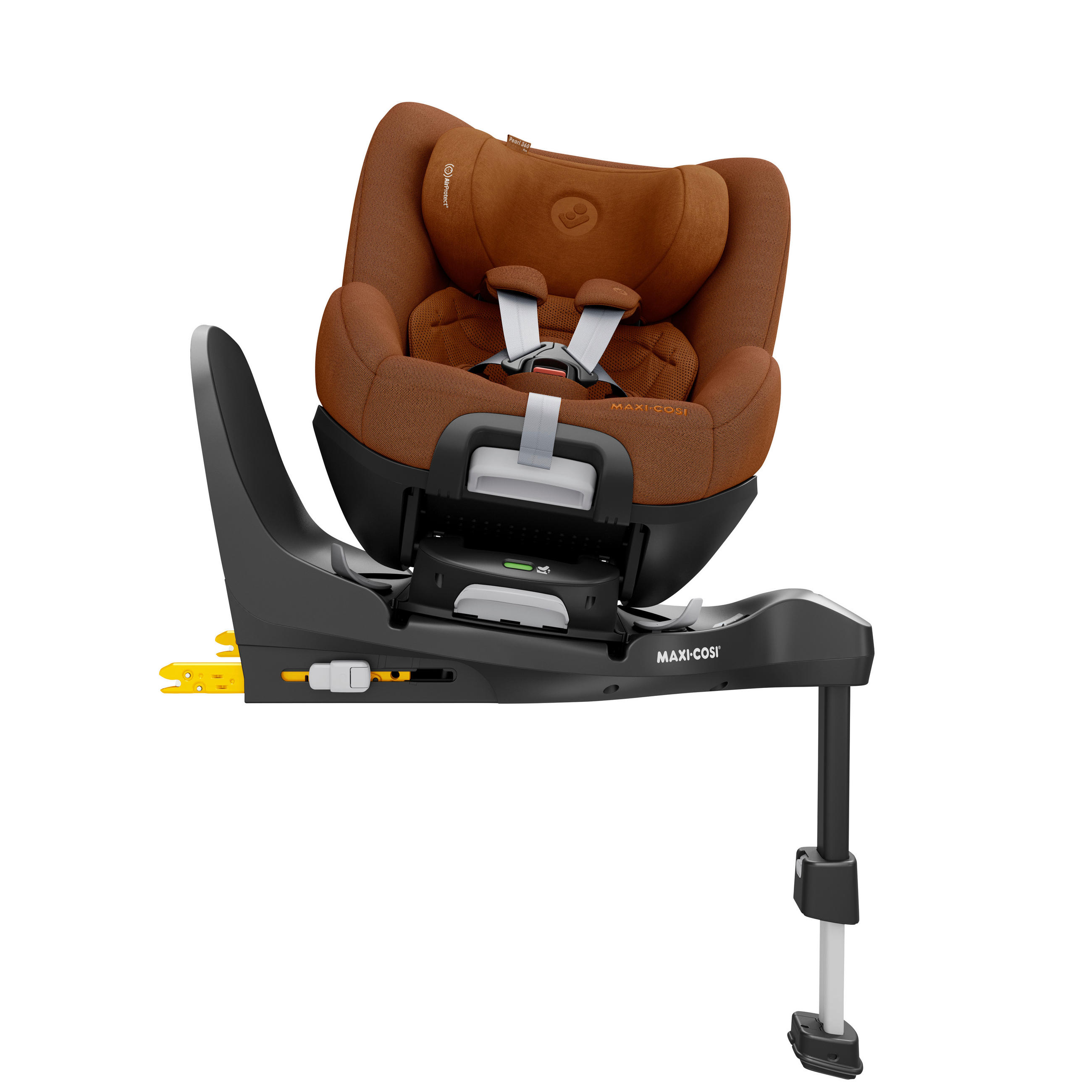 BILBARNSTOL PEARL 360 PRO  - cognacfärgad, Basics, metall/textil (43,2/49,6/71,4cm) - Maxi Cosi Pro