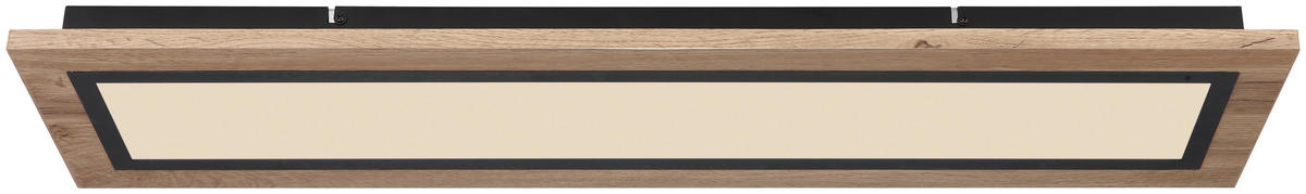 LED-DECKENLEUCHTE 24 W     - Dunkelbraun/Opal, Basics, Kunststoff/Metall (80/20/5,5cm) - Globo
