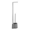 WC-BÜRSTENKOMBINATION in Metall, Kunststoff  Kunststoff   - Chromfarben/Grau, Basics, Kunststoff/Metall (13/66,5/16cm) - Wenko
